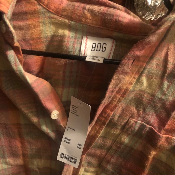 NWT BDG rose Flannel - Picture 5 of 5